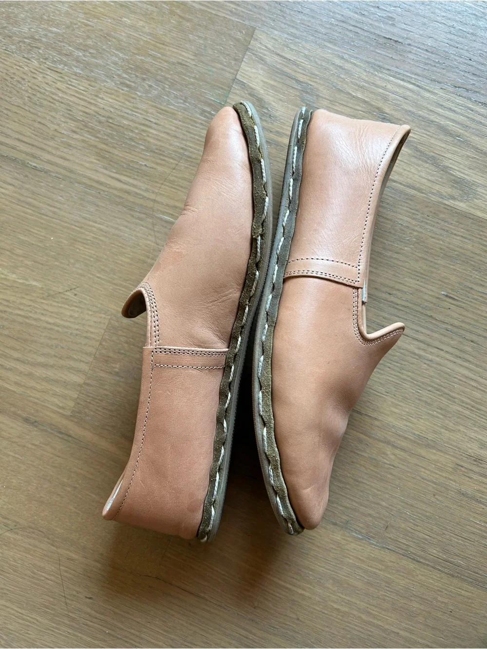 Sabah Tan Leather Slip-On Loafers